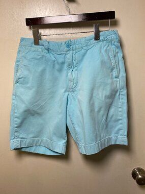 J.Crew Stanton Classic Fit Chino Shorts Garment Dyed Blue Men's Size 32 Cotton